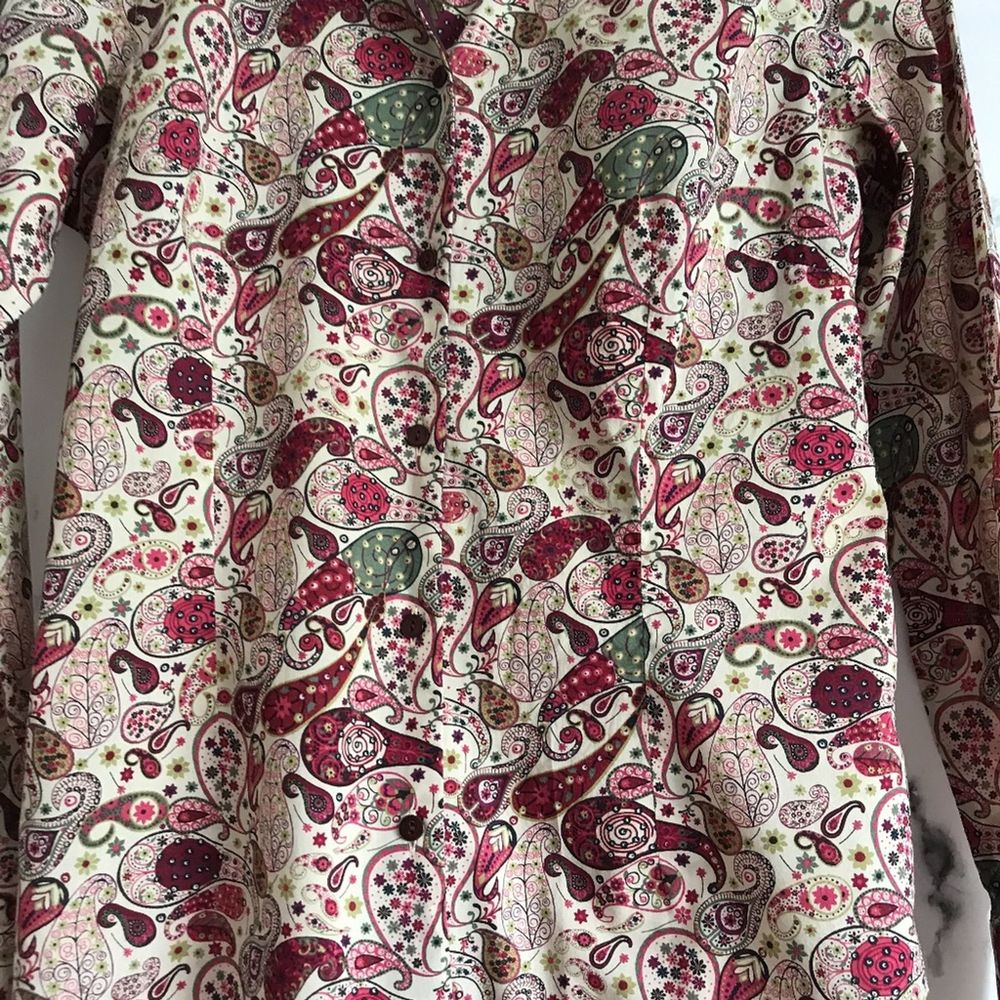 Robert Talbott Paisley Button Front Blouse - image 2
